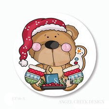 Whimsical Bear w/Mittens Christmas Scrapbook Stickers Christmas Envelope Seals