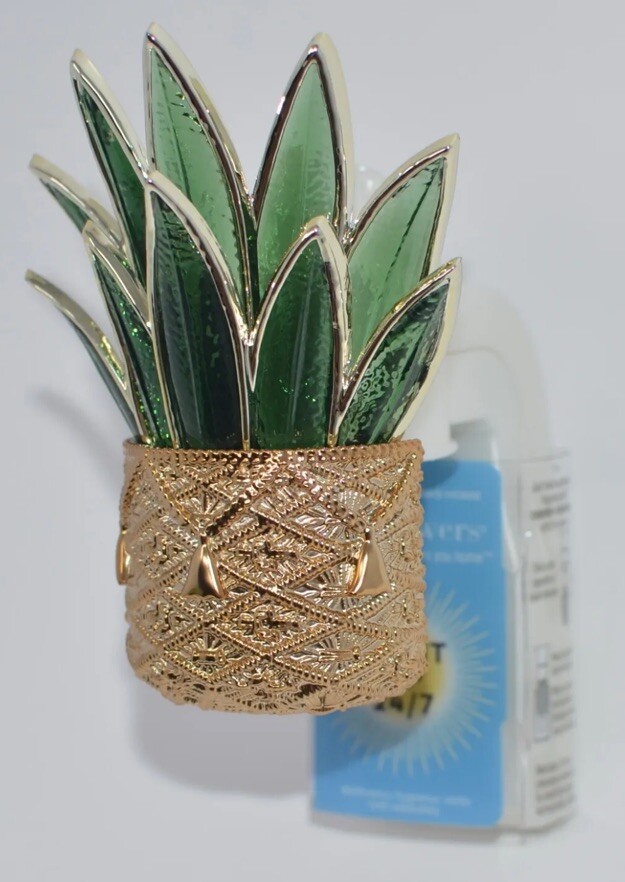 Bath & Body Works Wallflower Plug In Glassy Palm Plant Aloe Green