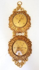 50er  Vintage Wetterstation Thermometer , Barometer “Sunburst” LUFFT" Messing