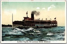 1920 s Lachine Rapids Saint Lawrence River Montreal Canada Posted Postcard