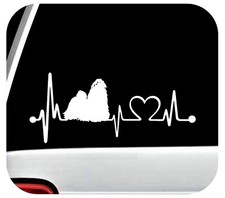 Shih Tzu Heartbeat Lifeline Dog Decal Sticker Car Truck SUV Van Surface K1043