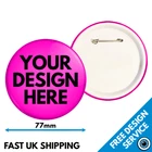 77mm Neon Custom Badges • Personalised Printed Badge • Hen Stag Personalised