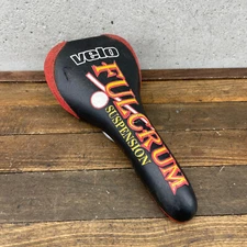Vintage Fulcrum Seat Saddle Embossed Logo Reinforced MTB Race Red Cut