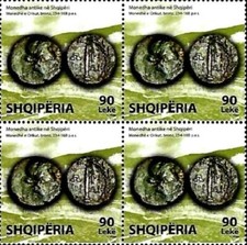 Albania Stamps 2021. Ancient Coins in Albania. Block of 4 MNH