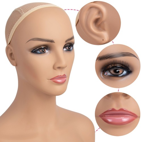 16.5" Realistic Mannequin Wig Head Manikin shoulder Bust Stand Display Hair CM-S - Picture 26 of 42