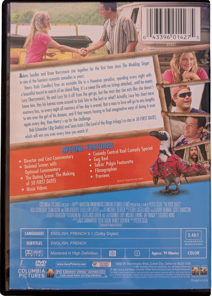 50 First Dates (DVD, 2004, Widescreen, Special Edition) - Image 2 of 2