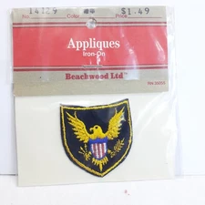 Beachwood Ltd Gold Black Background Flying Eagle Patch Applique 14129 NOS