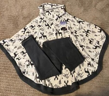 Cuddl Duds Reindeer Pancho Fleece Lounge Set Gray - XS - NEW