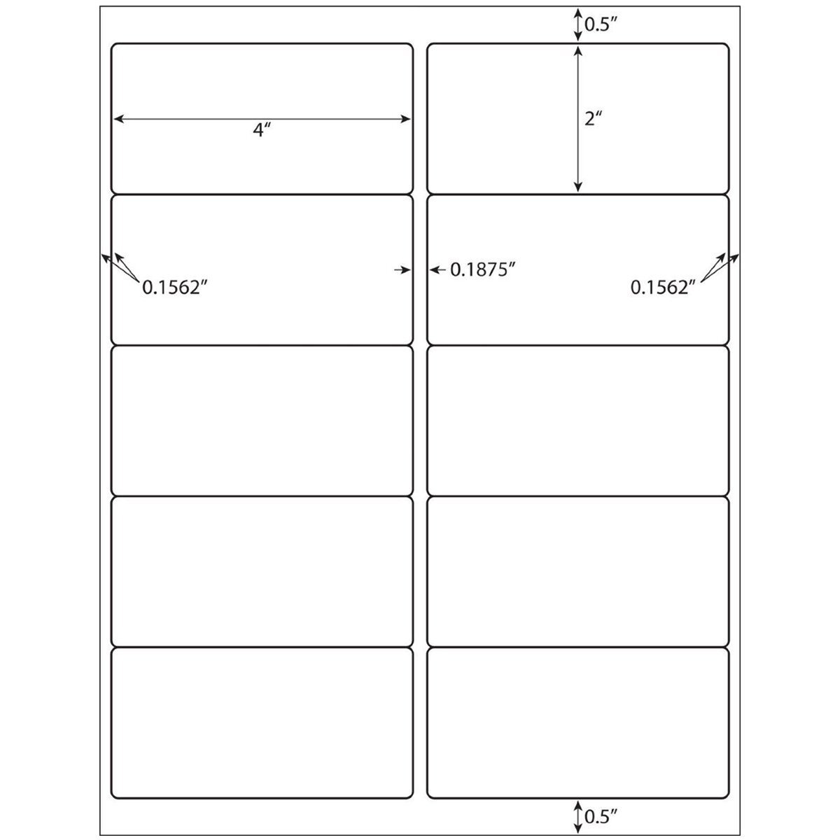 2" x 4" Shipping Mailing Address Labels A4 Sheet Self Adhesive FBA Labels 10 UP