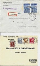 2 x Courriers 1927 ( Houyoux nr201-203 + 207 ) + 1949 ( ( export.belge nr.771 )