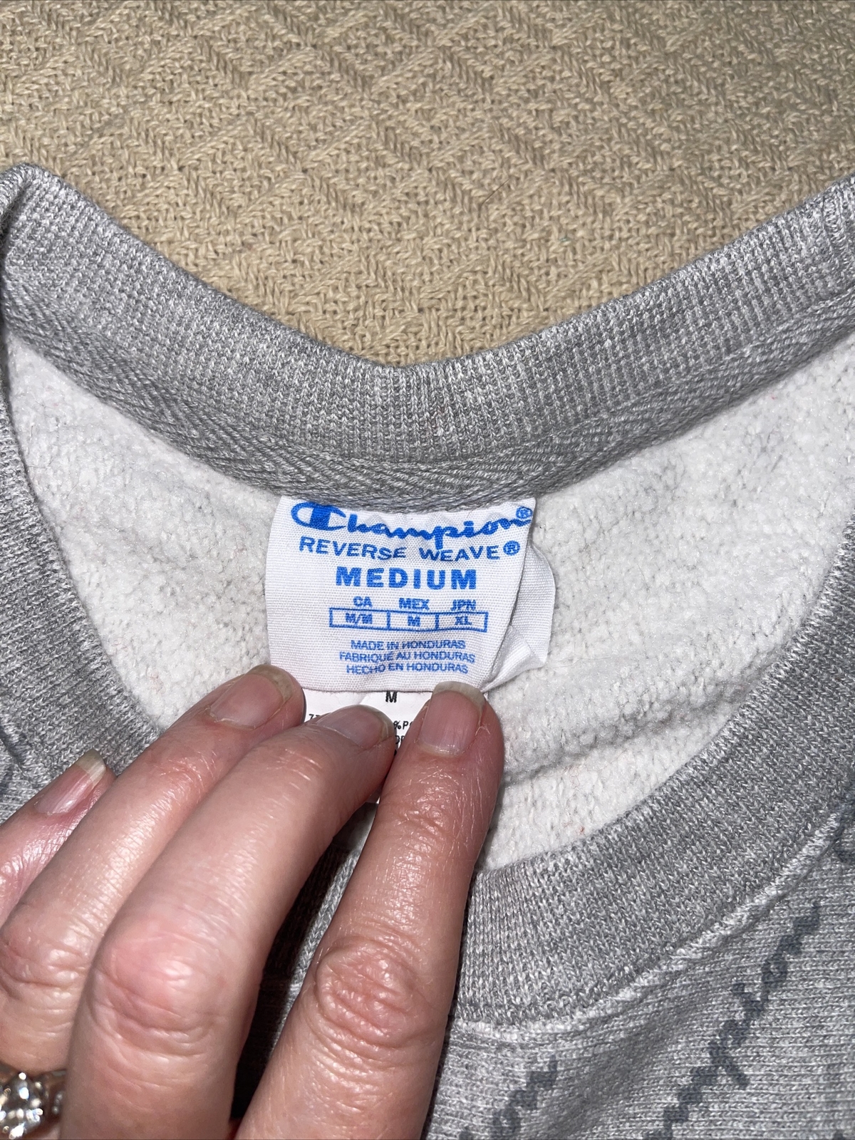 Champion Basic Gray Pullover Crewneck Sweatshirt … - image 3