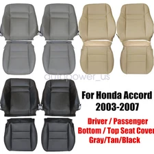 For 2003 2004-2007 Honda Accord Driver Passenger Bottom Top Leather Seat Cover