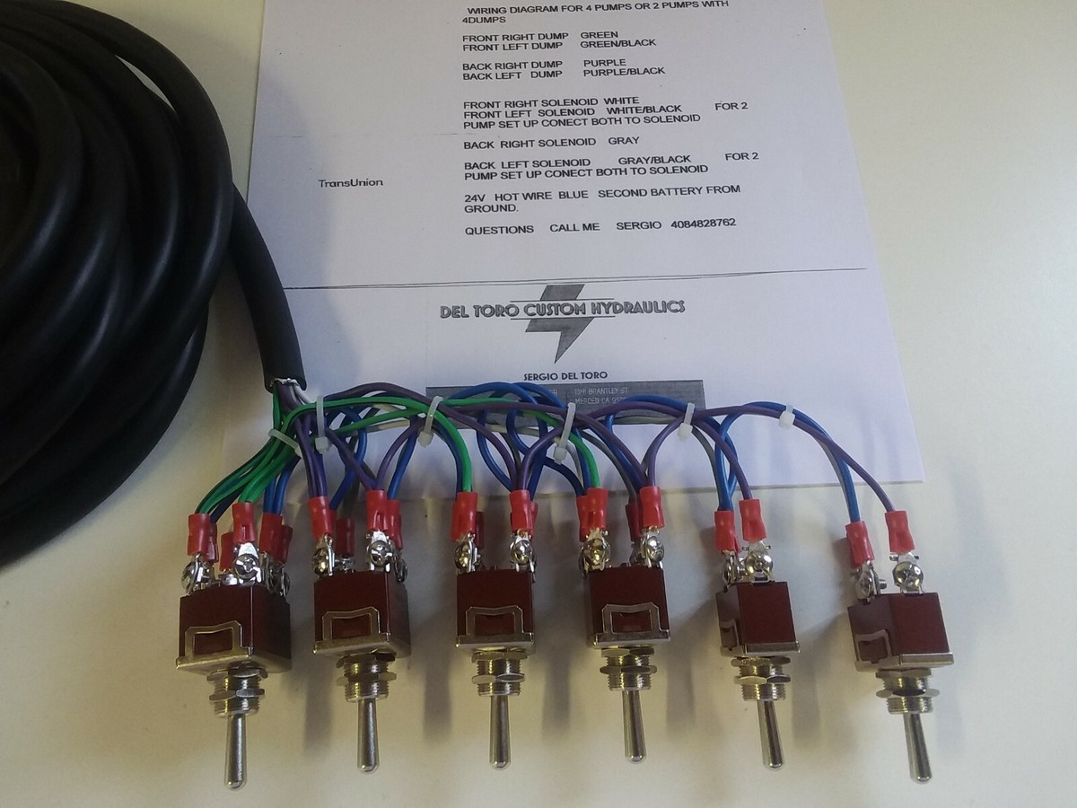 Lowrider hydraulics 6 SWITCH FBSS -3 WHEEL prewire switch kit 20