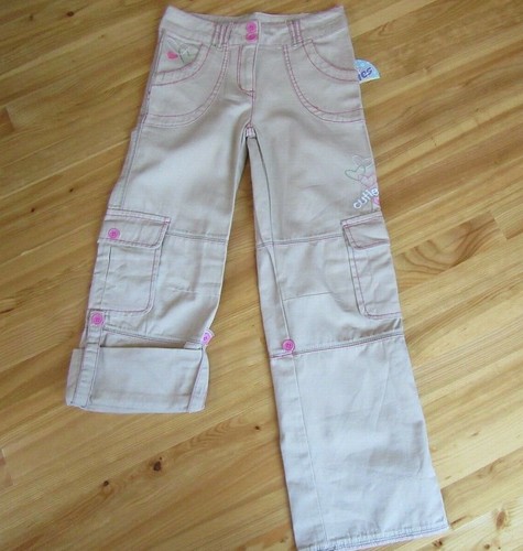 Disney Cuties Girls 7/8 Khaki Wear as Pants or Capris 6 Pockets Cute! - Picture 2 of 4