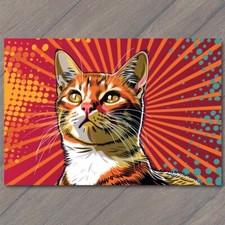 STICKER Cat Pop Art Halftone Cartoon Bright Colorful Fun Cute Colors Happy