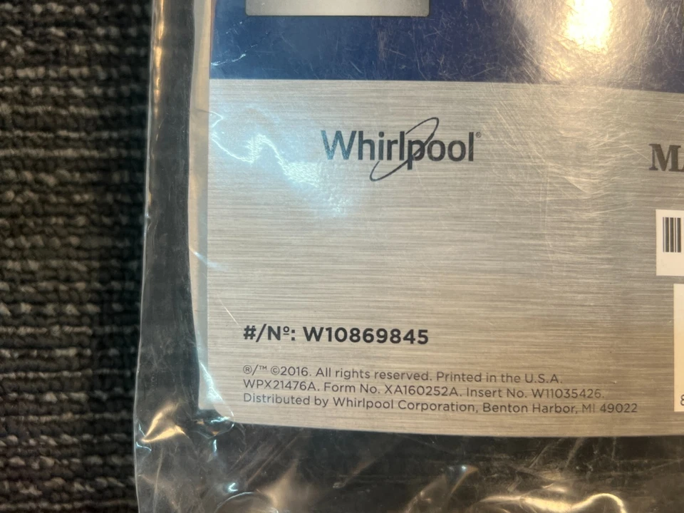 Kit de pila Whirlpool GENUINO W10869845 para uso con solo lavadora y secadora de carga frontal Foto 3 de 4