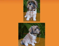 Sitting Brown Shih Tzu Dog with lead in the mouth Leonardo Collection Gift Bnew