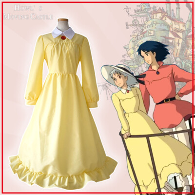 sophie howl's moving castle green dress Sophie's Cosplay Maid Costume Party Dress Groovy Style