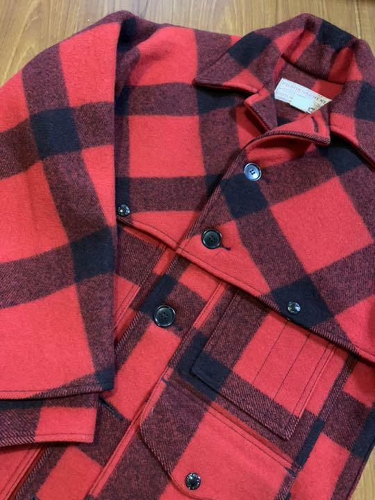 ジャケット・アウター cabaret poval Double Cruiser Jacket FILSON Double MACKINAW CRUISER Jacket Red Check Wool Size 36