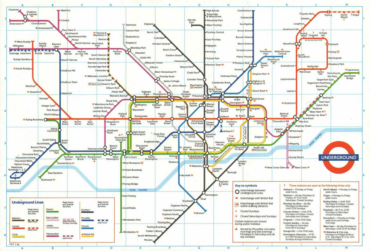 LONDON UNDERGROUND tube plan map. Heathrow Terminal 4 complete. 2 1986 eBay