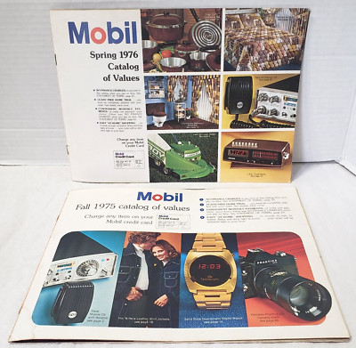 Mobil Catalog of Values Catalog Fall 1975 + Spring 1976- Lot of 2- vintage goods