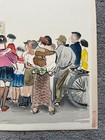 Old Japanese woodblock print of a soldier and students by Wada Sanzo — photo 7