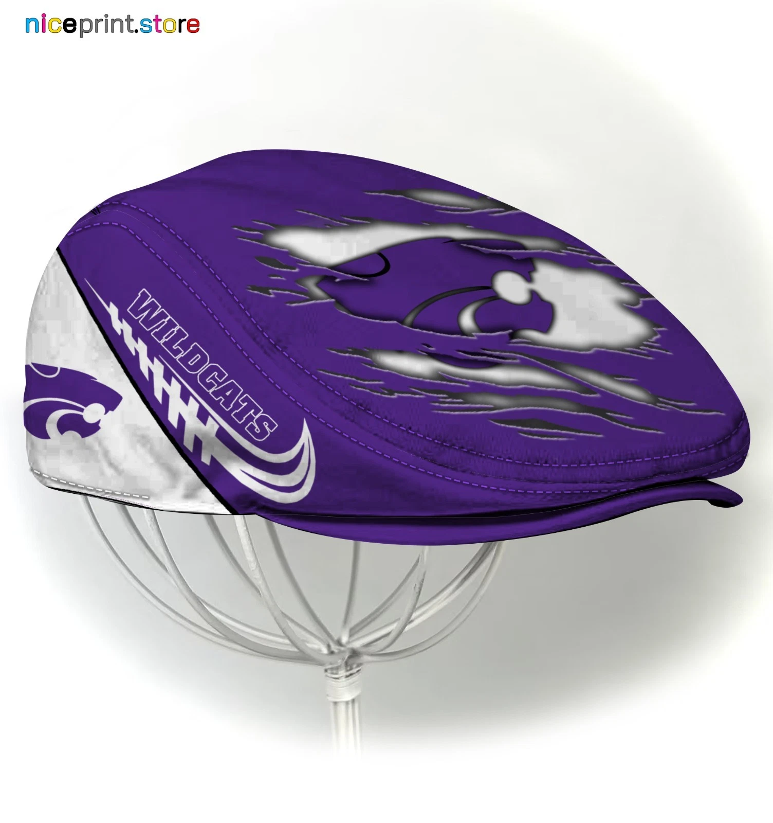 Kansas State Wildcats Jeff Cap, Golf Driver Newsboy Cap