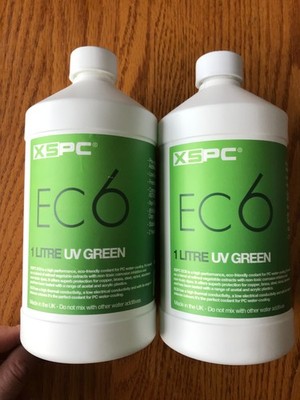 lot of 2 1-liter bottles xspc ec6 uvgreen pc coolant