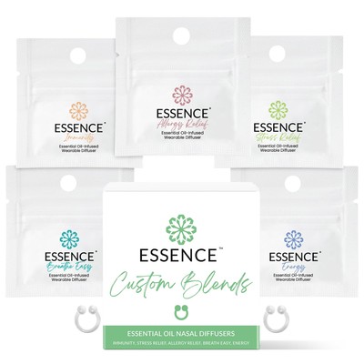 Essence Nasal Diffuser Custom Blends Bundle   Essential Oil Silicone Nose Rin...