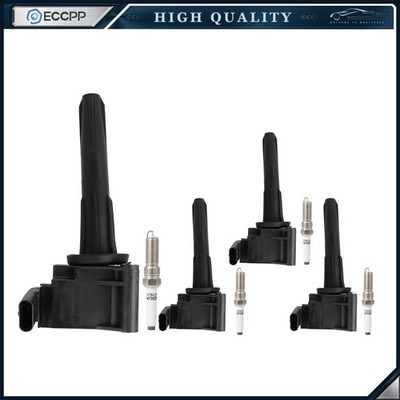 ECCPP 4 For 20-2022 Cadillac CT4 CT5 XT4 Acadia 2.0L Ignition Coil & Spark Plug