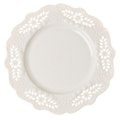 1pc Creative Ceramic Household Plate Dessert Platte Lebensmittelbehälter (weiß)