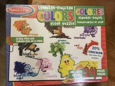 Melissa And Doug Spanish -English Colors Floor Puzzle NEW Sealed 24 Pieces