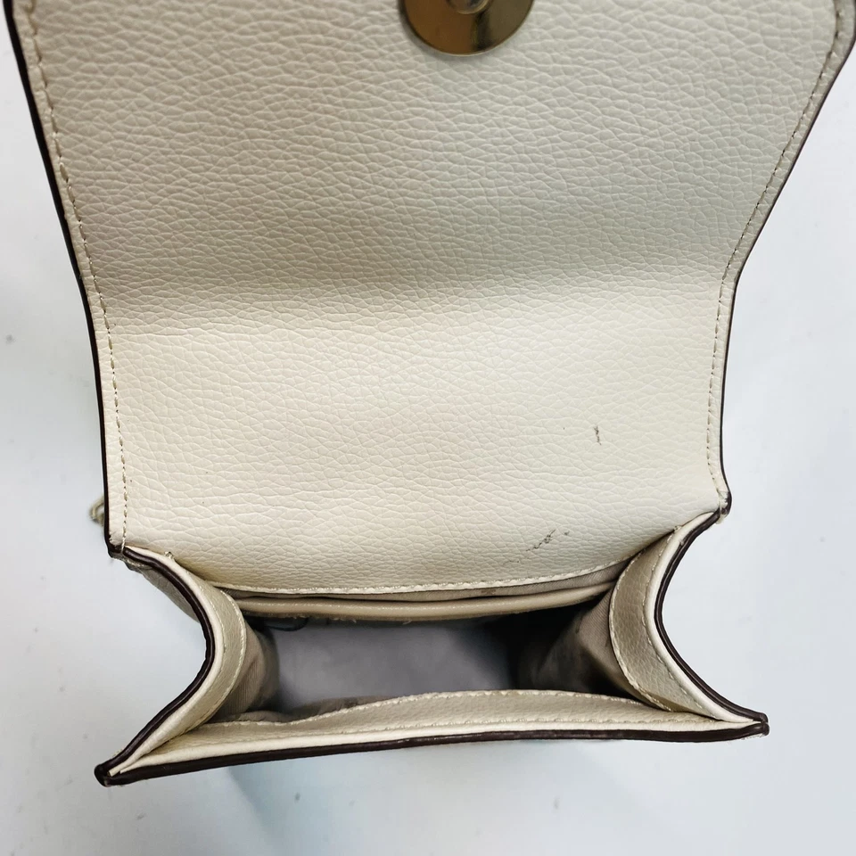 DKNY Women White Graffiti Leather Magnetic Crossbody - Image 4 of 4