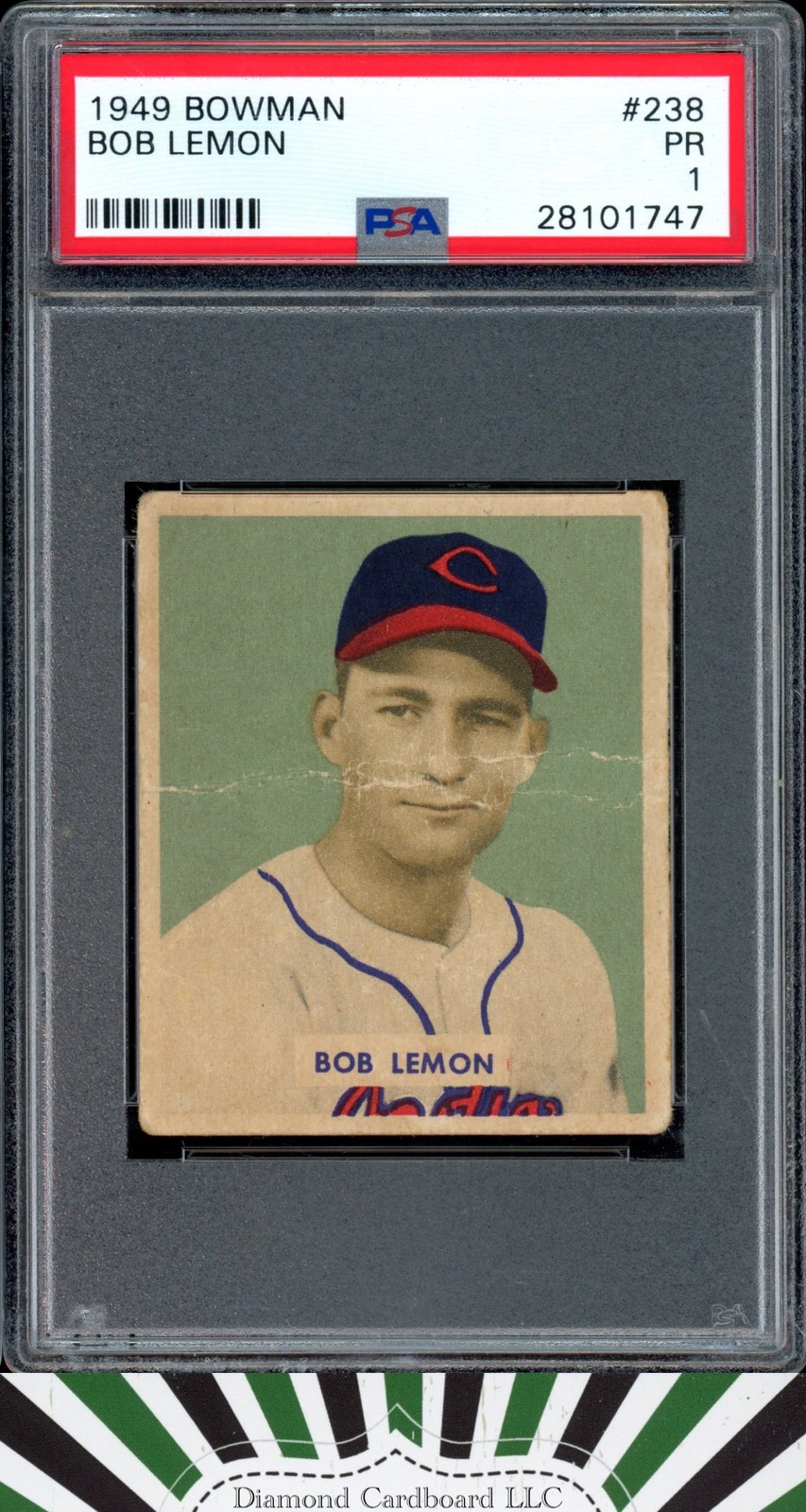1949 Bowman #238 Bob Lemon PSA 1 Rookie