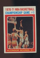 1970-71 Topps Basketball #133 Championship Game #1 w/ Lew Alcindor HOF