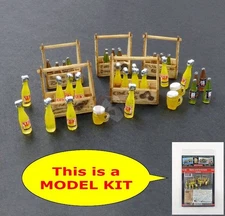 Plus Model 1/35 Lemonade & Beer Bottles & Mugs w/Wooden Crates (with Decals) 422