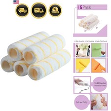 Paint Roller Covers 9 Inch Pack of 5 Microfiber Naps for Walls and Ceilings
