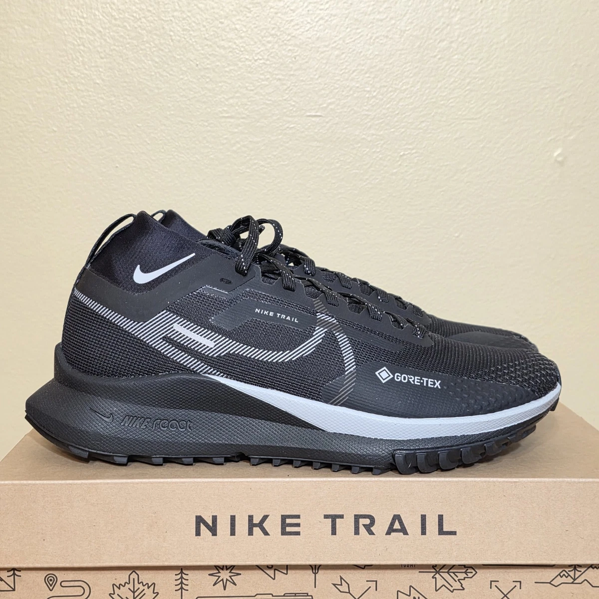 Nike React Pegasus Trail 4 GTX Black Wolf Grey Gore-Tex DJ7926-001 Size 7.5M 9W Buy Nike React Pegasus Trail 4 GORE-TEX  main image 4