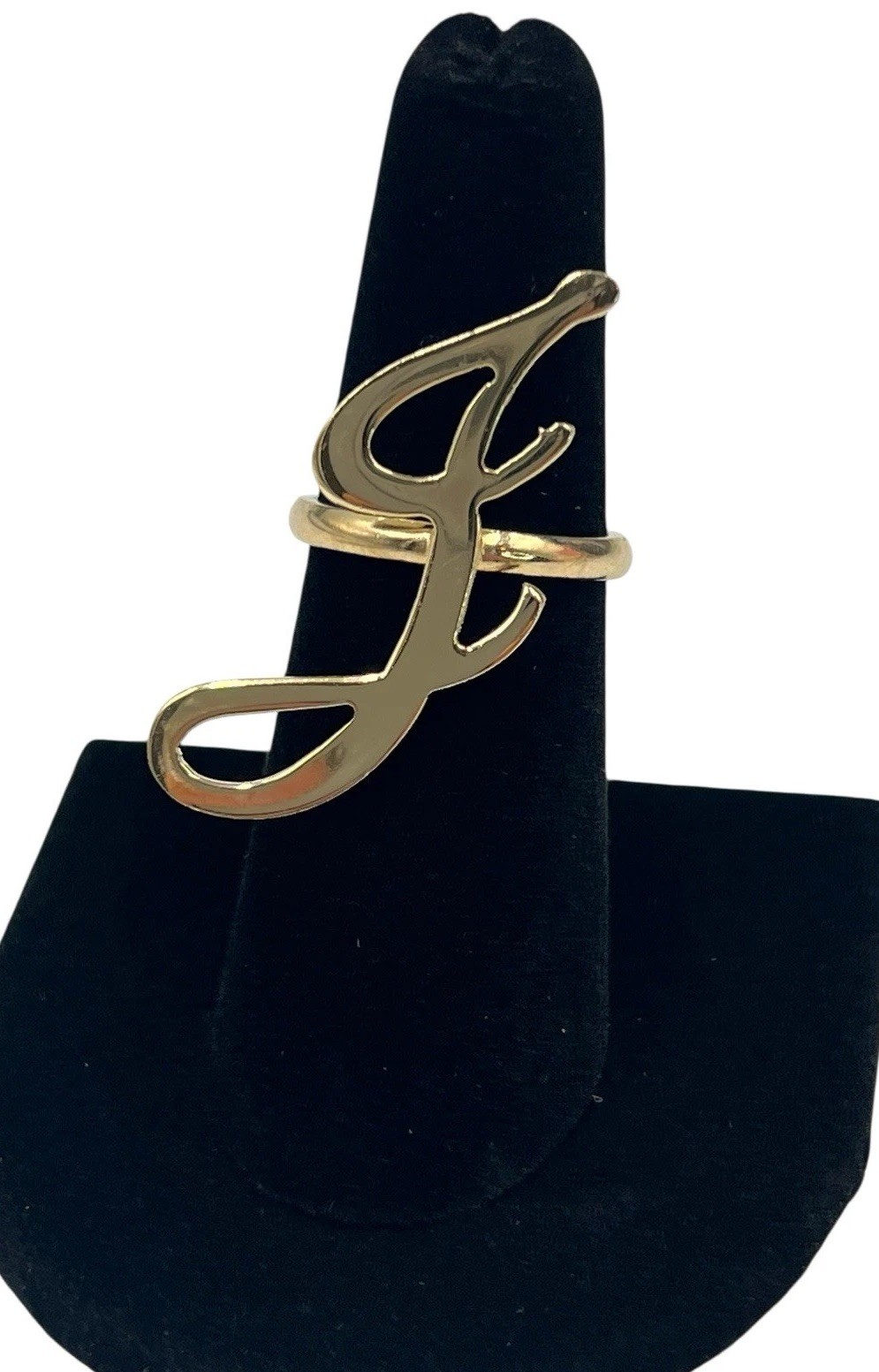 Sterling 925 Cursive “L” Statement Ring – Size, 6… - image 1