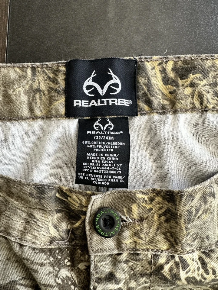 Realtree MAX-1 XT Men's M Camo Cargo Pants 6 Pocket (34 x 32) S5444-7-C6 - Image 2 of 4