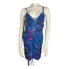 Forever 21 Watercolor Bandage Corset Dress Medium Bodycon 