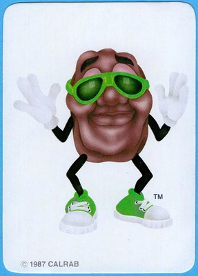 The California Raisins Wearing Green Sunglasses 1987 Kids Game Playing Card