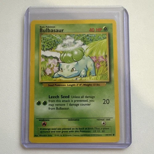 Bulbasaur  Pokemon Card - Vintage - Base Set 44/102 LP/MP