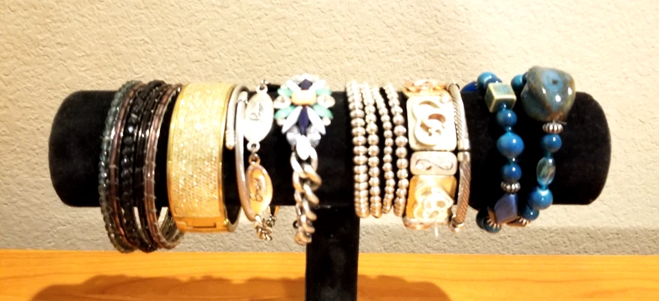 **Lote Variedad Pulseras Oro Plata Puño Abrazadera Brazaletes Cerámica Estrás** Foto 2 de 4