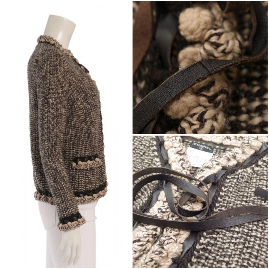 Giacca maglia Chanel disegno nastro 38