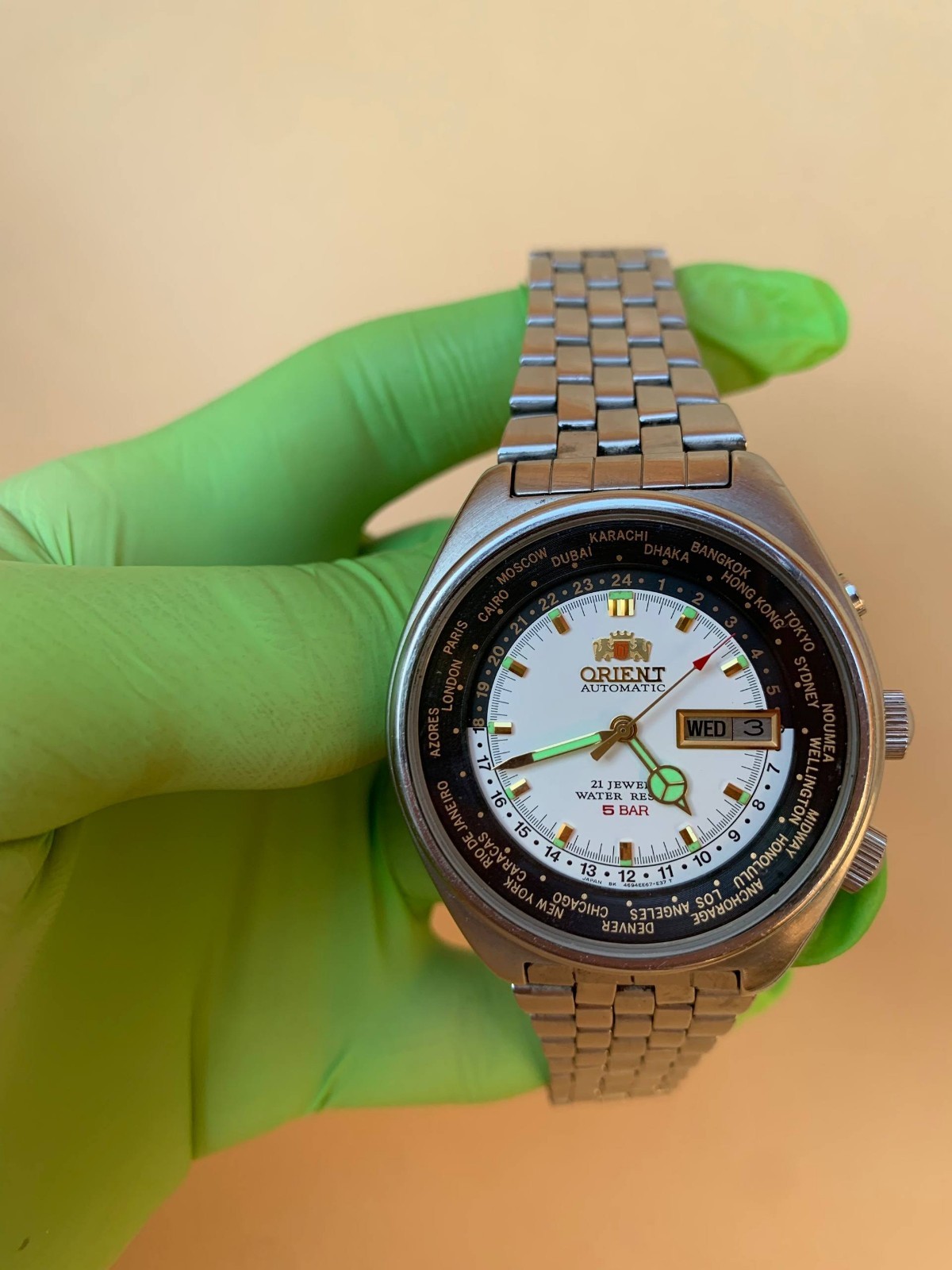 Orient Automatic World Time Day-Date 21 Jewels Me… - image 1