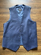 Kenneth Cole Slim Fit Blue Wool Men  s Vest Size Small
