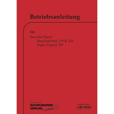 Porsche-Diesel Traktor Standard Star Super Export Bedienungsanleitung 1961