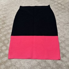 BCBG MAXAZRIA Black/Coral Scarlett Bodycon High Waist Pencil Skirt. Sz M. NEW 