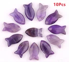 10Pcs 22x12x5mm Natural Purple Amethyst Carved Fish Necklace Pendant Bead ETY147
